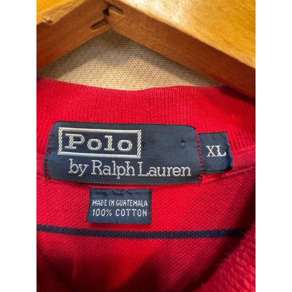 Polo By Ralph Lauren Mens Striped Short Sleeve Polo Shirt Sze XL Red Casual Golf - Picture 2 of 10
